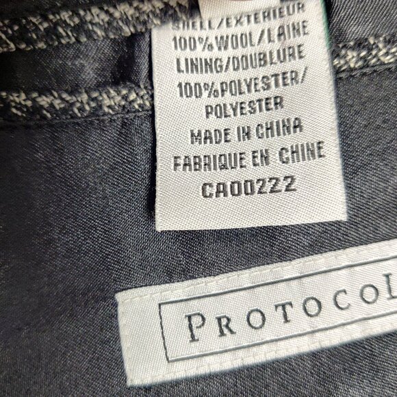 Protocol Men's Blazer Size 42L Black White Tweed Wool Business Casual Old Money - Picture 8 of 11